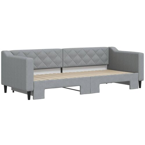  Dnevni krevet na razvlačenje svjetlosivi 80 x 200 cm od tkanine Slike