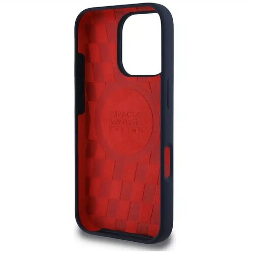 Red Bull iPhone 16 Pro ovitek, združljiv z MagSafe (Silicon ORBR20 Logo Red Lining), temno moder Slike