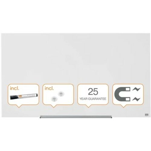 Nobo Tabla diamond steklena, 126x71cm, briljantno bela, magnetna N-1905177 Slike