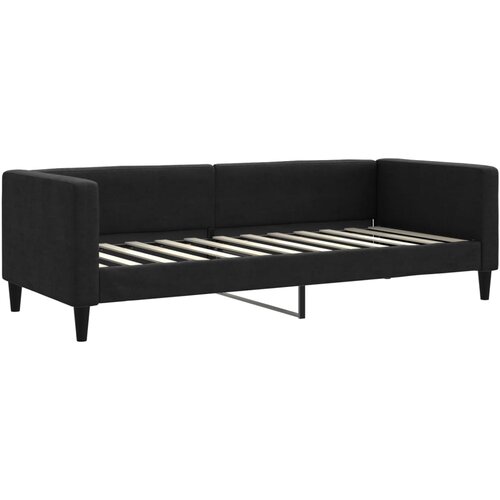  Dnevni krevet na razvlačenje crni 80 x 200 cm od tkanine Slike