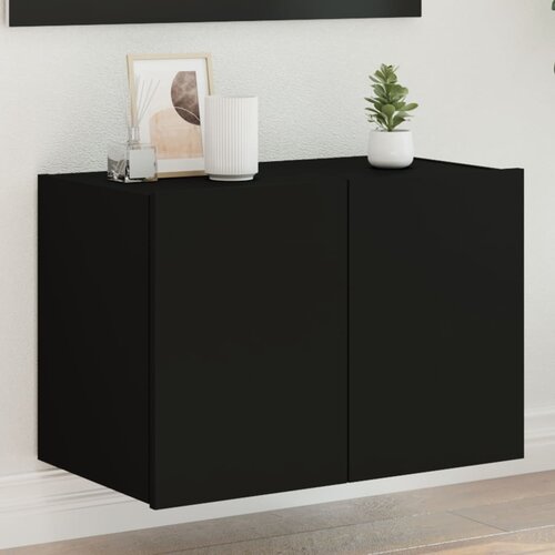 vidaXL Stenska TV omarica z LED lučkami črna 60x35x41 cm Cene