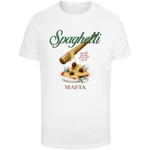 MT Men Men's T-shirt Spaghetti Mafia - white Slike