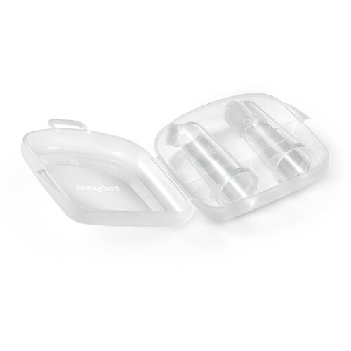 BabyOno Silicone Toothbrush otro&amp;scaron;ka zobna &amp;scaron;četka za na prst z etuijem 0m+ 2 kos Slike