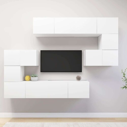  8-dijelni set TV ormarića bijeli od iverice Cijene