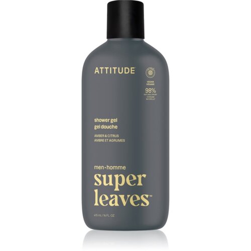 Attitude Super Leaves Men Shower Gel gel za tu&amp;scaron;iranje za mu&amp;scaron;karce Amber &amp;amp; Citrus 415 ml Slike