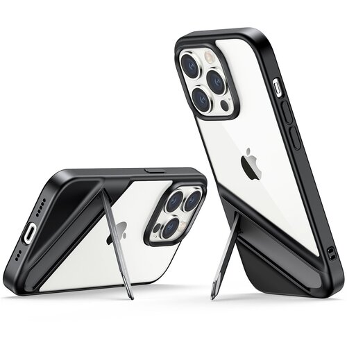 Ugreen Trdi ovitek z gel okvirjem in vgrajenim stojalom za iPhone 14 Pro, črn, (21522143) Cene