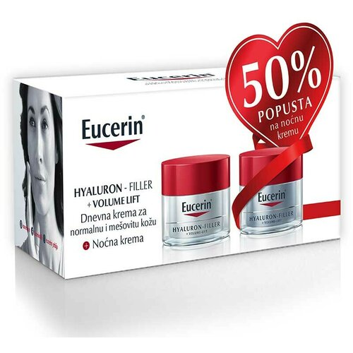 Eucerin box hyaluron-filler volume lift dnevna krema za normalnu i mešovitu kožu+noćna krema sa 50% popusta Cene