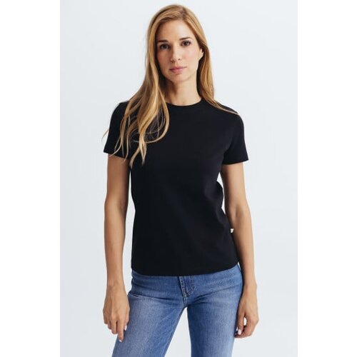 Legendww crna pamucna majica strukiranog kroja Cene