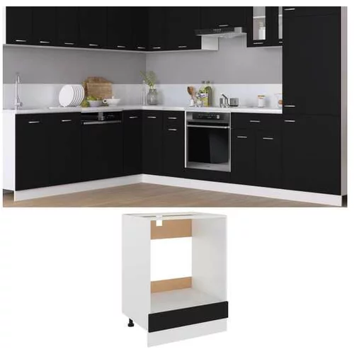  Kuhinjska omarica črna 60x46x81,5 cm iverna plošča