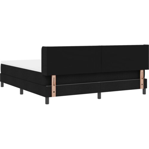  Krevet s opruga kutije s uzglavljem Crna 180 x 200 cm Tkanina Slike
