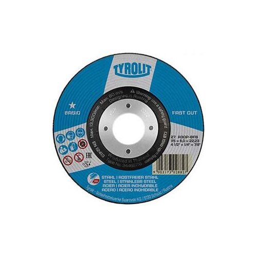  Ploča brusna za metal 115x6x22mm 2u1 TYROLIT Cijene