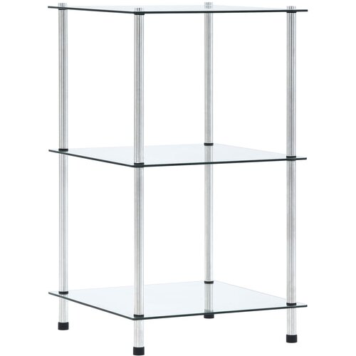 VidaXL Police s 3 razine prozirne 40 x 40 x 67 cm od kaljenog stakla Slike