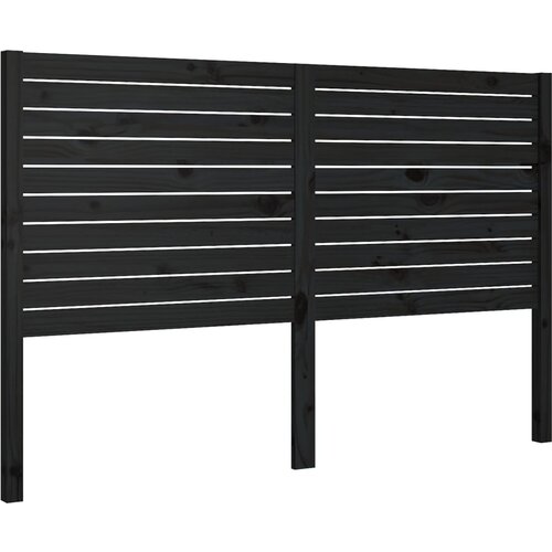 Maison Chic posteljno vzglavje - vzglavna omarica - nočna omarica črno 126x4x100 cm trdna borovina, (21706058) Slike