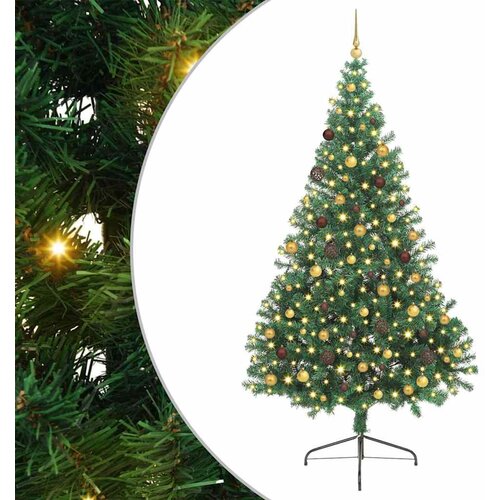  Umjetno predsvijetljeno božićno drvce Zelena 240 cm PVC - Zelena 240 cm s 120 zlatnih/brončanih lopti Cijene