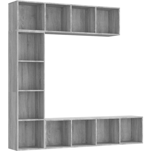 Maison Chic Knjižna omara - Knjižni regal 3-delna siva sonoma 180x30x180 cm, (21725337) Cene