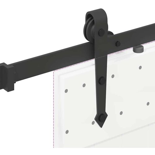 VidaXL Pribor za klizna vrata 152,5 cm čelični crni Slike