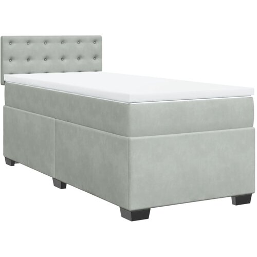 Maison Chic Box spring postelja - Vzmetna postelja z vzmetnico svetlo siv 90x190 cm žamet SL16790, (21895164) Slike