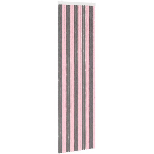 vidaXL Zavjesa protiv insekata Chenille Srebrno siva i ružičasta - Srebrno siva i ružičasta (dvostripa) 56 x 200 cm Cijene