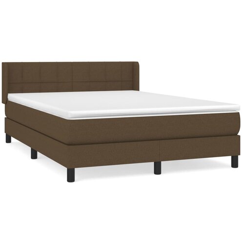 Maison Chic Box spring postelja - Vzmetna postelja z vzmetnico temno rjav 140x190 cm blago SL13815, (21900740) Cene