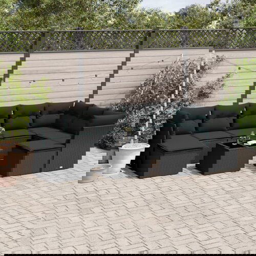 vidaXL 10-dijelni set vrtnih sofa s jastucima crni od poliratana Cijene