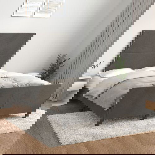 Furnova Posteljni okvir brez vzmetnico temno siva 120x190 cm žamet, (21938947) Slike