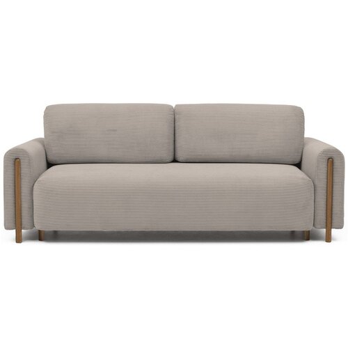 ELTAP Svjetlo smeđa sklopiva/s prostorom za odlaganje sofa od samta 244 cm Arcadova – Cene