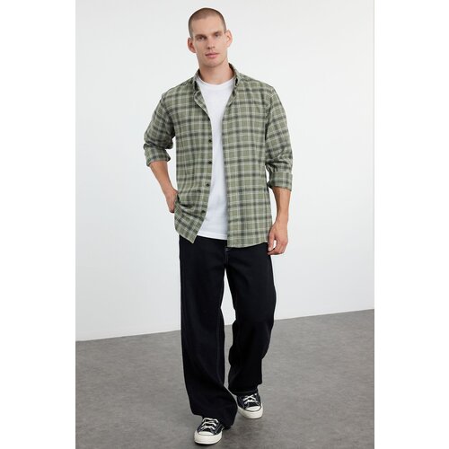 Trendyol Khaki Regular Fit Winter Checkered Plaid Lumberjack Shirt Cene