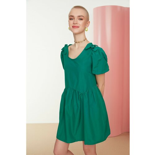 Trendyol Green Balloon Sleeve Dress Slike