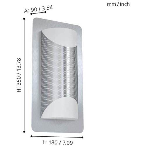 Eglo cistierna 1 spoljna zidna lampa/2, e27, 10w, ip44, nehrđajući čelik/plastika/bela Slike