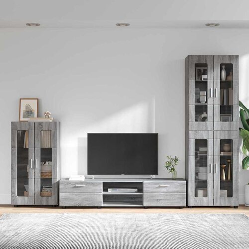  Set TV komoda FLORIN 3 kom. Siva Sonoma Konstruirano drvo Slike