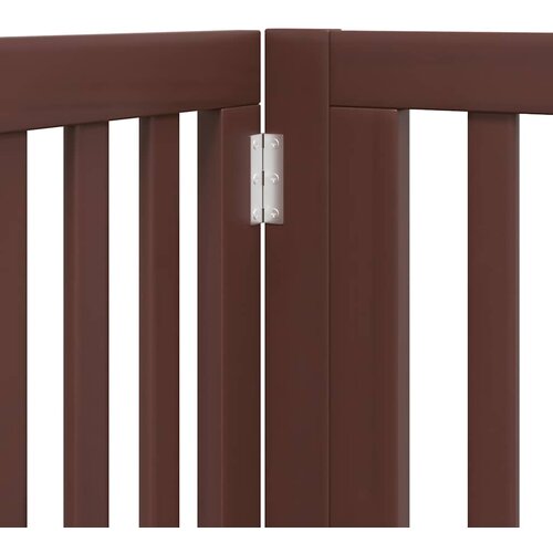  Vrata za pse s vrata&amp;scaron;cima 8 panela sklopiva 640 cm drvo topole Smeđa 80 x 90 x 2 cm Slike