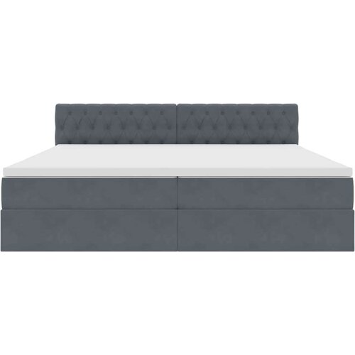 VidaXL krevet s od storage s madracem tamno siva 200 x 200 cm bar&amp;scaron;un Slike