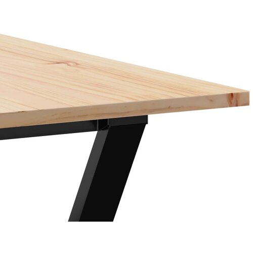  Blagovaonski stol Y-oblika 180x90x75 cm od borovine i čelik Slike