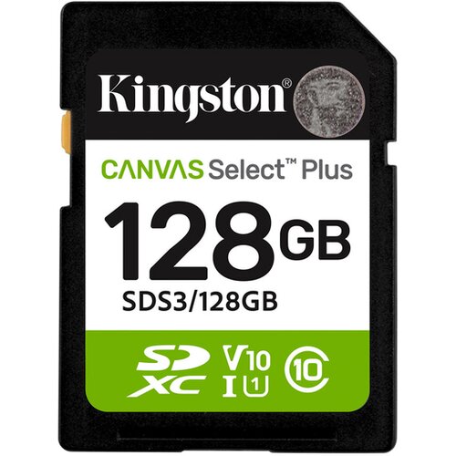 Kingston canvas select plus sd 128gb class10 uhs-i (sds3/128gb) spominska kartica Slike