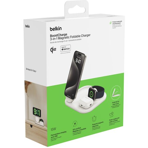 Belkin BOOST Charge 3in1 Qi2 15W magn.Charg.Stand wh. WIZ029vfWH Cijene