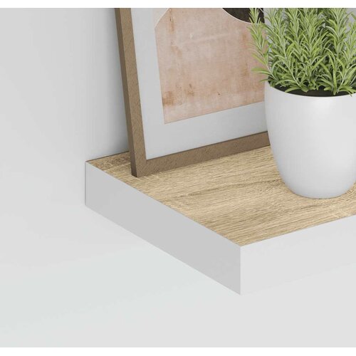  Plutajuće zidne police 4 kom hrast i bijele 60x23,5x3,8 cm MDF Slike
