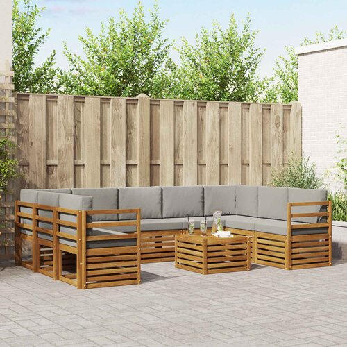  Set vanjskih sofa 10 kom. Prirodna i svjetlosiva Cijene