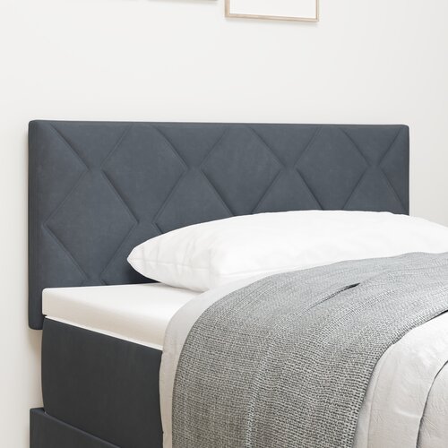 vidaXL LED uzglavlje dijamantnog bloka tamno sivo 90 cm baršunasto, uzglavlje dijamantnog bloka tamno sivo 90 cm baršunasto Cijene