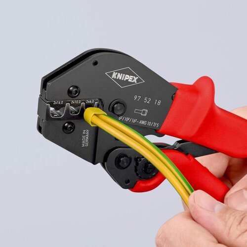 Knipex kle&amp;scaron;ta za krimpovanje za duple izolovane hilzne 2x6 / 2x10 / 2x16 mm&amp;sup2; (97 52 18) Slike