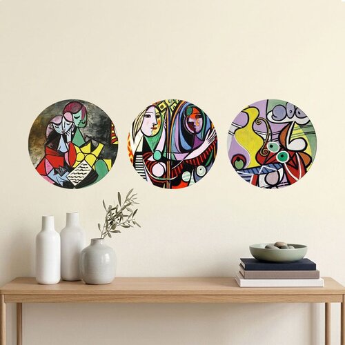 WALLXPERT 3YMDF11912 Multicolor Decorative MDF Painting (3 Pieces) Cene