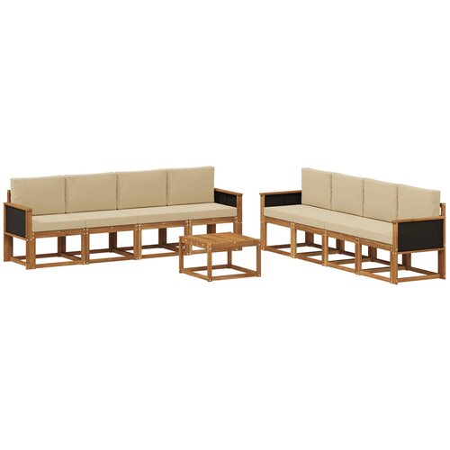 vidaXL Zunanja garnitura za sedenje z blazino 7 pcs Naravna, (5000282453) Cene