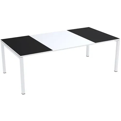 Paperflow Konferenčna miza easyDesk®, VxŠxG 750 x 2200 x 1140 mm, belo/črne barve