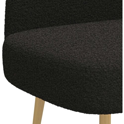  Oblikovana klupa s naslonjačem Crna 110 x 60 x 76 cm Boucl&amp;eacute; Slike