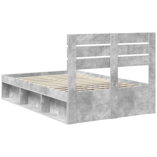  Okvir za krevet Beton 120 x 190 cm Čvrsto borovo drvo Slike