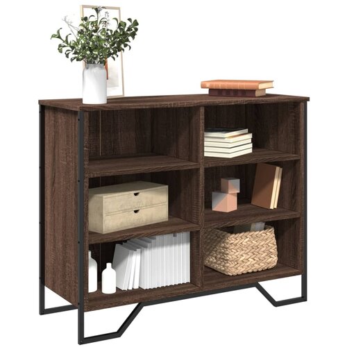 VidaXL Komoda rjav hrast 91x35,5x74,5 cm inženirski les Slike