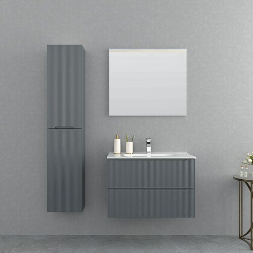  Kupaonski ormarić za ugradbeni umivaonik Lote (Š x D x V: 80 x 46 x 55 cm, Siva) Cijene
