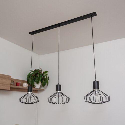  Visilica na sajli SOLANO 3xE27/15W/230V crna/sjajni hrom Slike