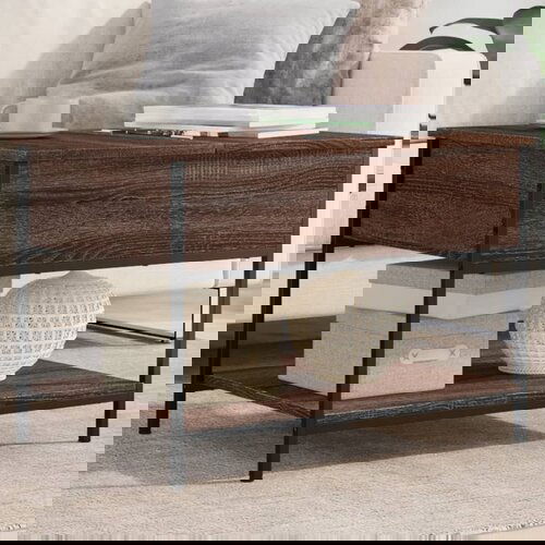 vidaXL Stolić za kavu smeđa boja hrasta 70x50x50 cm od drva i metala Cijene