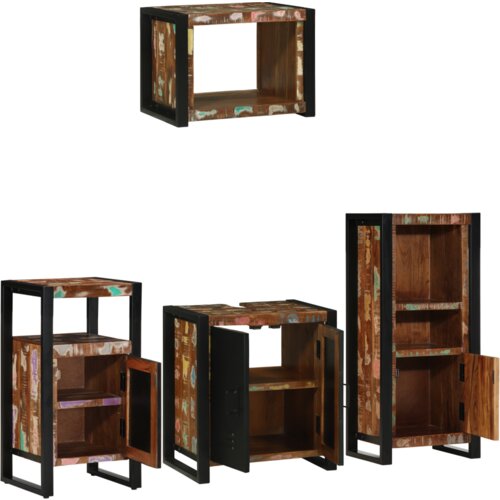 vidaXL Set namještaja za kupaonicu 4 pcs Čvrsto reciklirano drvo Cijene
