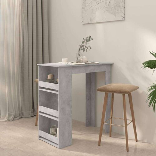 VidaXL Barski stol sa stalkom za pohranu boja betona 102x50x103,5 cm Slike